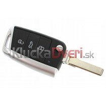 Obal kľúča, holokľúč pre Škoda Octavia III, trojtlačítkový, čierny