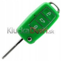 Obal kľúča, holokľúč pre VW Multivan T5, trojtlačítkový, zelený