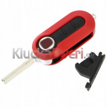 Obal kľúča, holokľúč pre Fiat 500, trojtlačítkový, červený