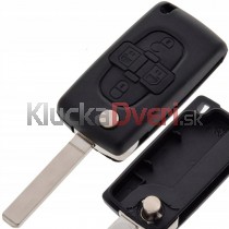 Obal kľúča, holokľúč pre Peugeot 807, 4 tlačítkový 