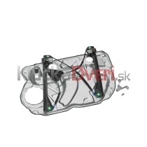 Mechanizmus sťahovania okien VW Polo IV 01-09, predný, ľavý, s plechom