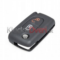 Silikonový obal, púzdro kľúča, čierny pre Peugeot 307, 2-tlačítkový