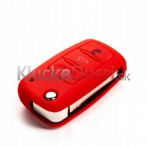 Silikonový obal, púzdro kľúča, červený Škoda Fabia II