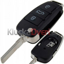 Obal kľúča, holokľúč pre Audi Q7, 3-tlačítkový, čierny