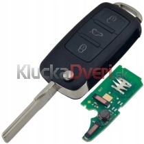 Obal kľúča, holokľúč pre VW Touareg, Phaeton 3-tlačítkový, s elektronikou