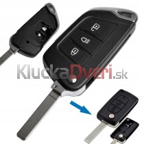 Obal kľúča, holokľúč Citroen C4, C5, C6 trojtlačítkový 