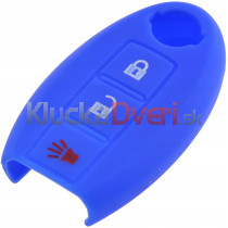 Silikonový obal, púzdro kľúča pre Nissan Note Juke Micra Cube X-Trail Murano Qashqai modrý