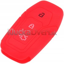 Silikonový obal, puzdro kľúča pre Ford B-Max C-Max S-Max Fiesta Focus Kuga Galaxy Mondeo Edge Mustang Fusion F-150 červený