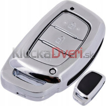 Obal kľúča, holokľúč pre Hyundai Tucson Elantra Sonata I10 I20 IX20 IX35 trojtlačítkový strieborný