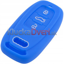 Silikonový obal, púzdro kľúča, pre Audi modrý