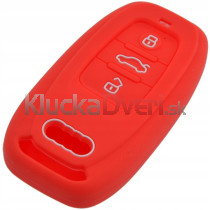 Silikonový obal, púzdro kľúča, pre Audi červený
