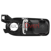 Kľučka dverí vnútorná pravá čierna, chrom VW Lupo
