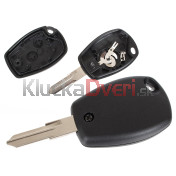 Obal kľúča, holokľúč pre Renault Clio III, dvojtlačítkový, ostrý hrot a