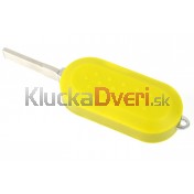 Obal kľúča, holokľúč pre Fiat Doblo, trojtlačítkový, žltý a