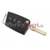 Obal kľúča, holokľúč pre VW Golf MK7, trojtlačítkový