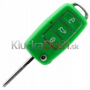 Obal kľúča, holokľúč pre Škoda Octavia I, II, trojtlačítkový, zelený