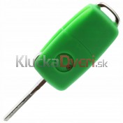 Obal kľúča, holokľúč pre Škoda Fabia II, trojtlačítkový, zelený a
