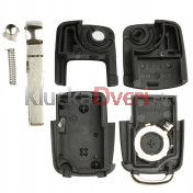 Obal kľúča, holokľúč pre VW Touran, dvojtlačítkový 1J0959753N c