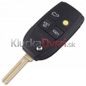 Obal kľúča, holokľúč pre Volvo C30, trojtlačítkový, farby čiernej a