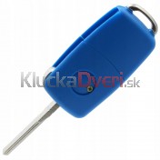 Obal kľúča, holokľúč pre Škoda Fabia II, trojtlačítkový, modrý b