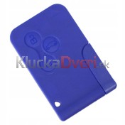 Obal kľúča, holokľúč pre Renault Megane II, trojtlačítkový, modrý b