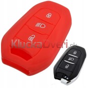 Silikonový obal, púzdro kľúča, červený pre Citroen C3, Spacetourer, C4, DS5 a