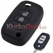 Silikonový obal, púzdro kľúča, čierny pre Renault Clio Kangoo Wind a
