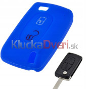 Silikonový obal, púzdro kľúča, modrý pre Citroen a