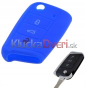 Silikonový obal, puzdro kľúča pre Škoda Superb Rapid Fabia Octavia modrý a