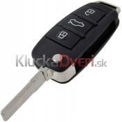 Obal kľúča, holokľúč pre Audi A4, 3-tlačítkový, čierny s elektronikou