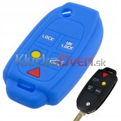 Silikonový obal, puzdro kľúča pre Volvo XC70 XC90 V70 V50 S80 S60 S40 C30 C70 modrý a