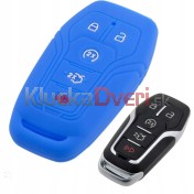 Silikonový obal, puzdro kľúča pre Ford Fusion, Mustang, Edge, Explorer modrý a