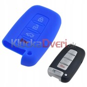 Silikonový obal, púzdro kľúča pre Kia Picanto 4-tlačidla modrý  a