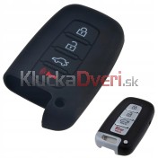 Silikonový obal, púzdro kľúča pre Hyundai Tucson Veloster I30 IX30 4-tlačidla čierny a