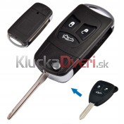 Obal kľúča, holokľúč pre Dodge, trojtlačítkový Hrot: CY24
