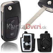 Obal kľúča, holokľúč pre Ford Galaxy II, Mondeo IV, S-MAX, Transit Courier, 3-tlačítkový, 06 -16 d
